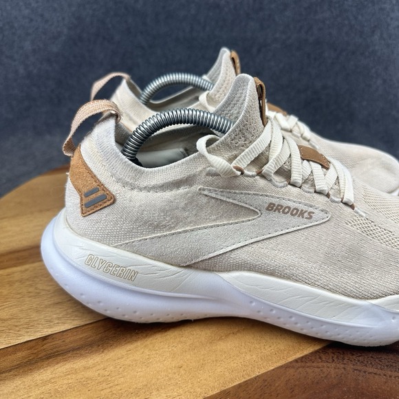 Brooks Glycerin StealthFit 21 Shoes Womens Size 7.5 B Beige Sneakers Athletic - Picture 2 of 11